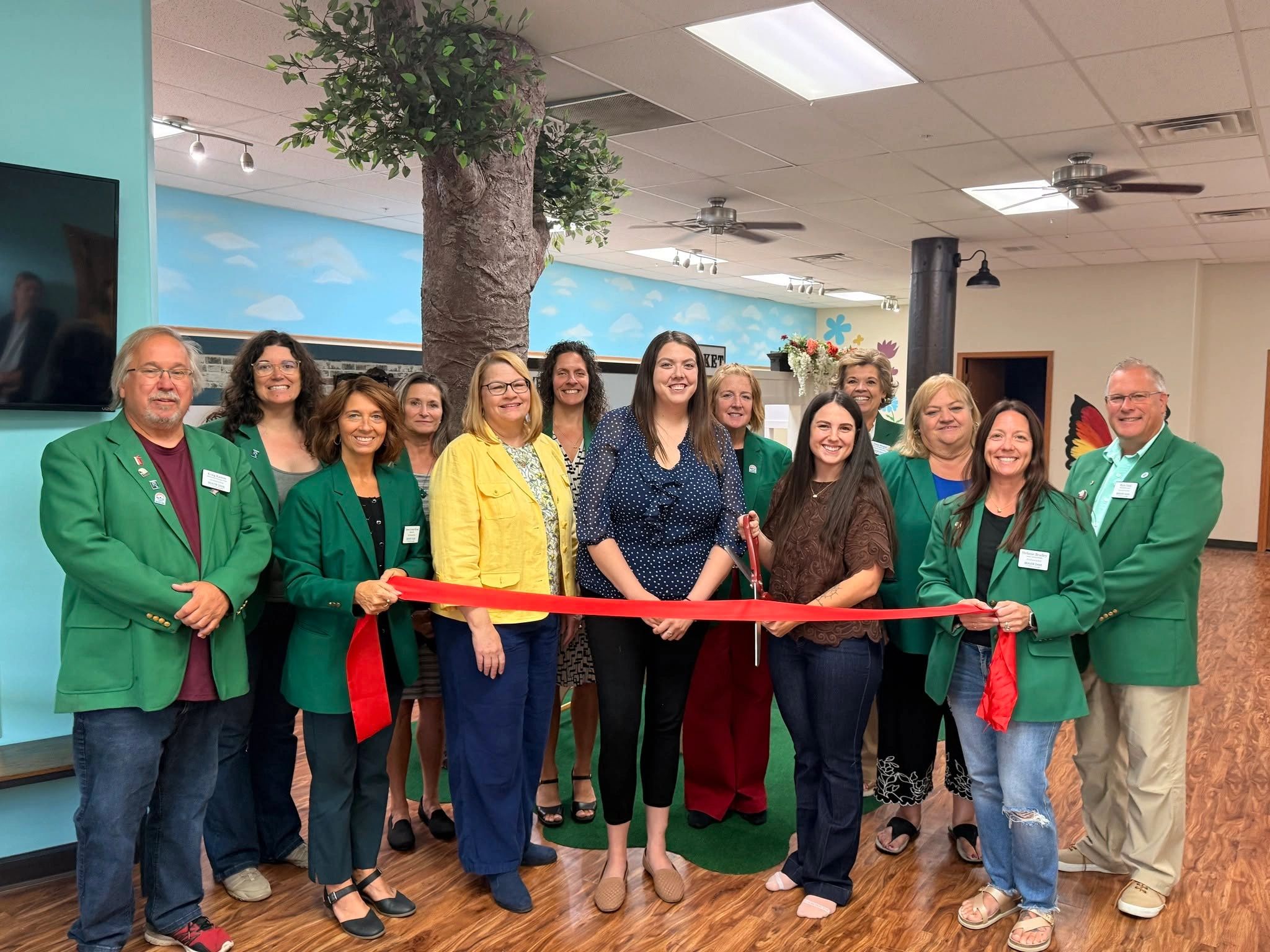 Ribbon cutting ceremony at Let's Go Play